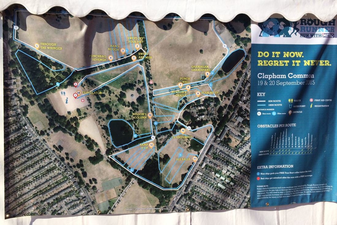 Rough Runner Clapham Common obstacle event map