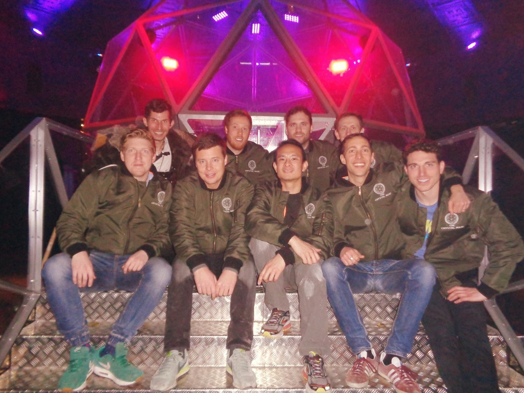 The Crystal Maze tester group photo at the Crystal Dome